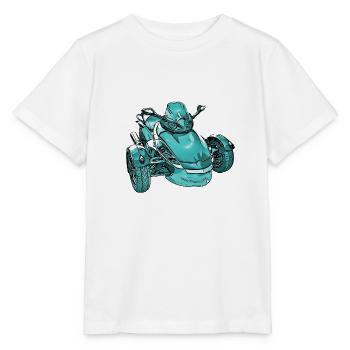 Trike Spyder turquoise - T-shirt bio MINI CREATOR Stanley/Stella Enfant - blanc - Devant - Maike (125cm)