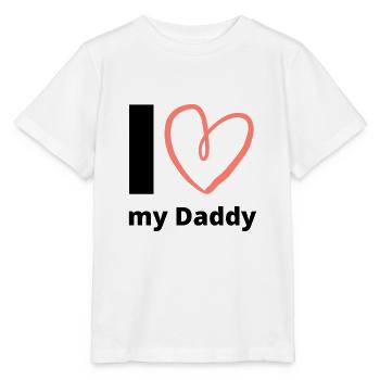 J’aime mon papa en disant fête des pères Amour papa père - T-shirt bio MINI CREATOR Stanley/Stella Enfant - blanc - Devant - Maike (125cm)