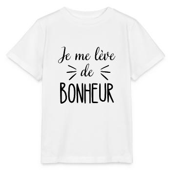 Je me lève de bonheur - T-shirt bio MINI CREATOR Stanley/Stella Enfant - blanc - Devant - Maike (125cm)