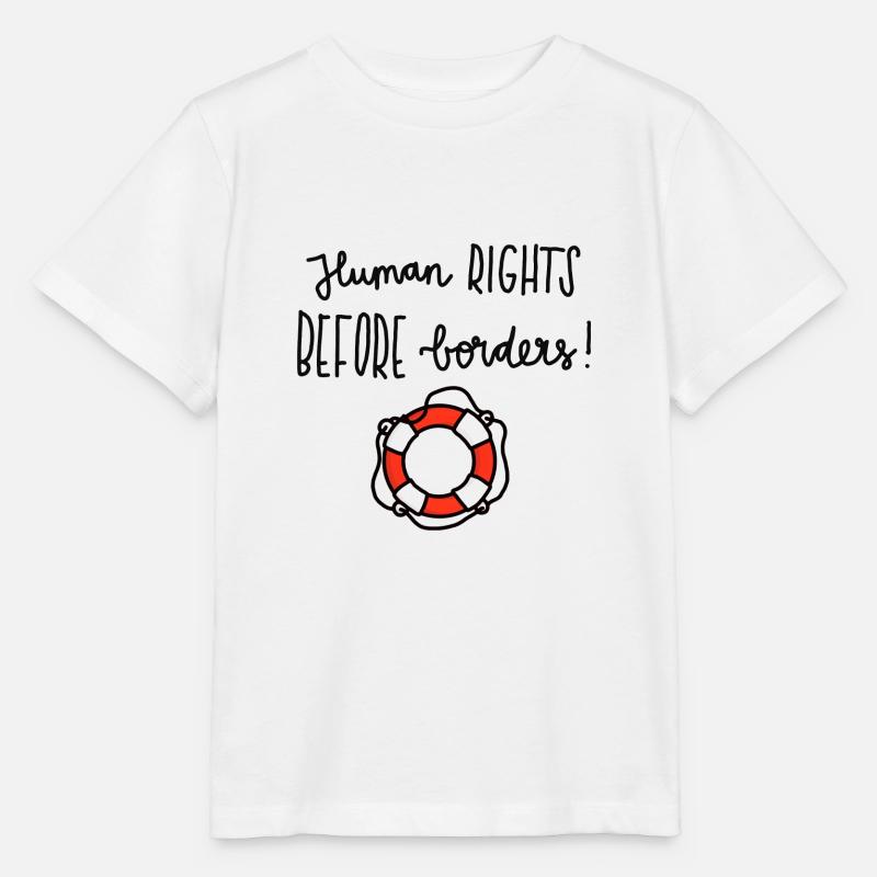Luloveshandmade - Human Rights Before Borders - Stanley/Stella MINI CREATOR Kids’ T-Shirt - white