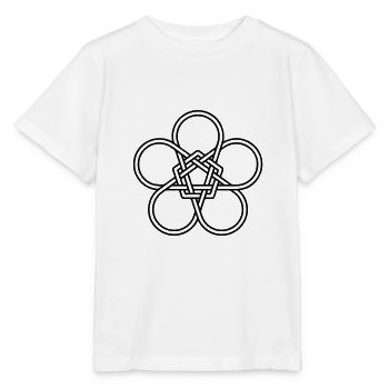 Protection pentagramme fleur amulette wiccan symbole magique - T-shirt bio MINI CREATOR Stanley/Stella Enfant - blanc - Devant - Maike (125cm)