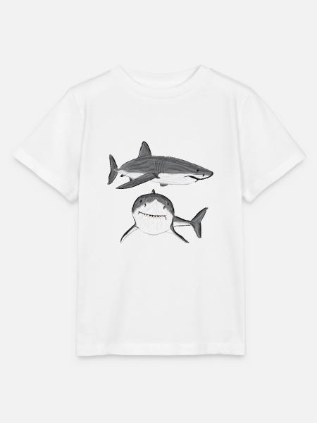 Design mit Großem Weißen Hai/ Great White Shark V - Stanley/Stella Kinder T-Shirt MINI CREATOR  - Weiß