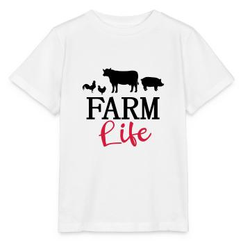 La vie à la ferme fermier fermier vache poulet - T-shirt bio MINI CREATOR Stanley/Stella Enfant - blanc - Devant - Maike (125cm)