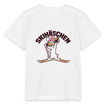 Skihaserl Skihase Skihasen Skihäschen Skifahrerin - Stanley/Stella Kinder T-Shirt MINI CREATOR  - Weiß - Vorne - Maike (125cm)