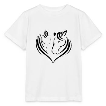 Horse, head, horse head, riding, silhouette, mane - Stanley/Stella MINI CREATOR Kids’ T-Shirt - white - Front - Maike (125cm)
