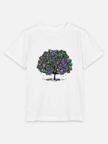 Bunter Baum - Stanley/Stella Kinder T-Shirt MINI CREATOR  - Weiß