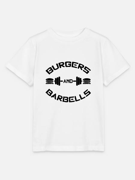 Burgers and Barbells - Stanley/Stella Kinder T-Shirt MINI CREATOR  - Weiß