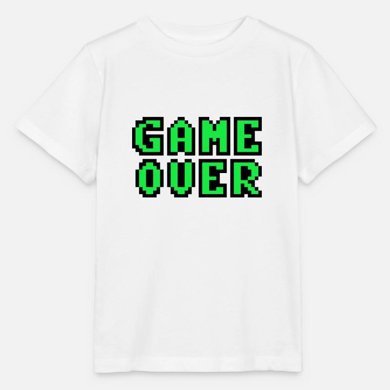 Game Over retrogaming vintage pixels - T-shirt bio MINI CREATOR Stanley/Stella Enfant - blanc