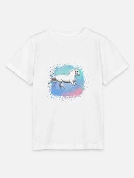 Schimmel, Pferd,weisses Pferd, Graffiti, Malerei - Stanley/Stella Kinder T-Shirt MINI CREATOR  - Weiß