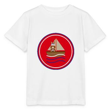 Hase im Sommer Boot. - Stanley/Stella Kinder T-Shirt MINI CREATOR  - Weiß - Vorne - Maike (125cm)