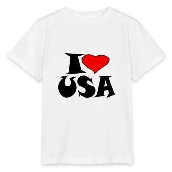 Amerika - I Love Usa - Stanley/Stella Kinder T-Shirt MINI CREATOR  - Weiß - Vorne - Maike (125cm)