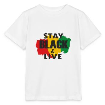 Juneteenth Day 1865, Restez noir et vivez - T-shirt bio MINI CREATOR Stanley/Stella Enfant - blanc - Devant - Maike (125cm)