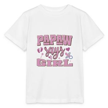 Papaw dit fille grossesse annonce fête de bébé - T-shirt bio MINI CREATOR Stanley/Stella Enfant - blanc - Devant - Maike (125cm)