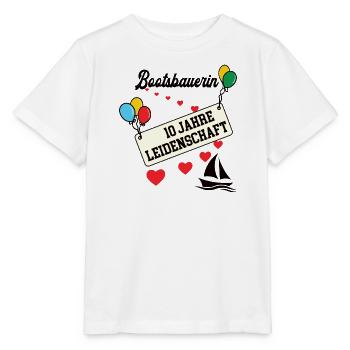 Bootsbauerin Jubiläum 10 Jahre 10. jähriges Jubi - Stanley/Stella Kinder T-Shirt MINI CREATOR  - Weiß - Vorne - Maike (125cm)