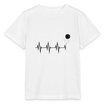 Ligne de cœur avec volley-ball, fan de volley-ball - T-shirt bio MINI CREATOR Stanley/Stella Enfant - blanc - Devant - Maike (125cm)