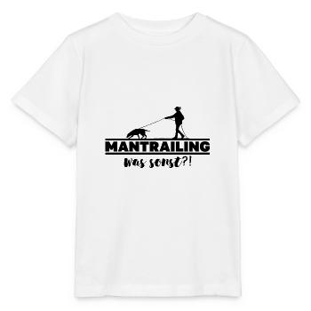 Mantrailing autre silhouette chien de recherche chiens - T-shirt bio MINI CREATOR Stanley/Stella Enfant - blanc - Devant - Maike (125cm)