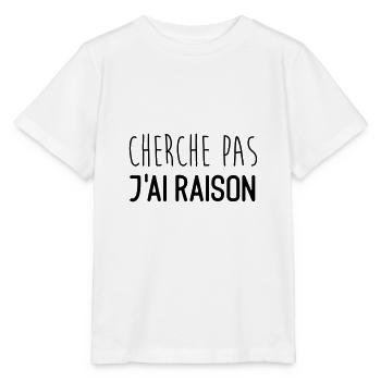 Cherche pas j'ai raison - T-shirt bio MINI CREATOR Stanley/Stella Enfant - blanc - Devant - Maike (125cm)