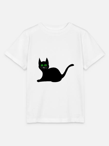 schwarze Katze - Stanley/Stella Kinder T-Shirt MINI CREATOR - Weiß