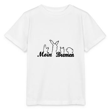 Moin aus Bremen mit den Stadtmusikanten - Stanley/Stella Kinder T-Shirt MINI CREATOR  - Weiß - Vorne - Maike (125cm)