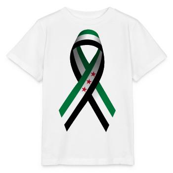 Drapeau de la Syrie Ruban Signe de la paix - T-shirt bio MINI CREATOR Stanley/Stella Enfant - blanc - Devant - Maike (125cm)
