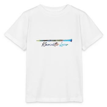 Clarinette,Instrument,Amant - T-shirt bio MINI CREATOR Stanley/Stella Enfant - blanc - Devant - Maike (125cm)