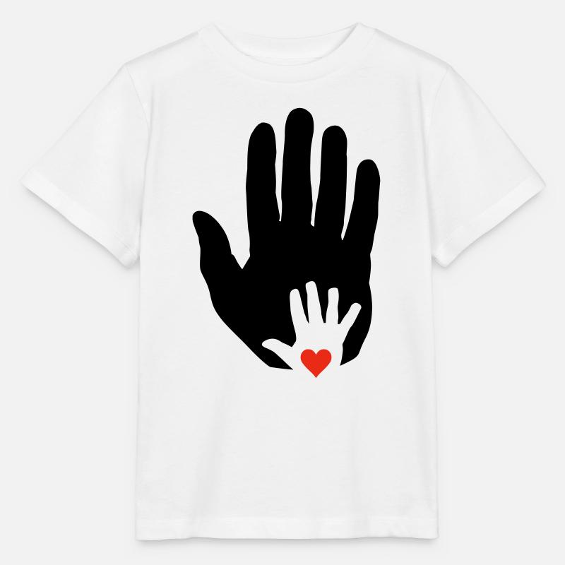 Cœur dans la main de bébé dans la main plus âgée! - T-shirt bio MINI CREATOR Stanley/Stella Enfant - blanc