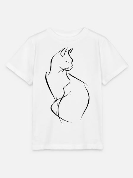 Katze Zeichnung - Stanley/Stella Kinder T-Shirt MINI CREATOR - Weiß