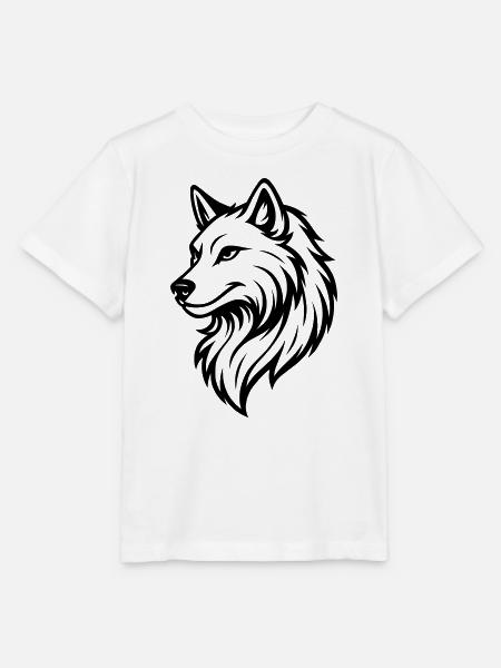 Wolf Silhouette - Stanley/Stella Kinder T-Shirt MINI CREATOR  - Weiß
