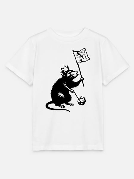 Ratte mit Fahne - Stanley/Stella Kinder T-Shirt MINI CREATOR  - Weiß