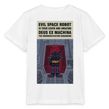 Der böse Weltraumroboter dringt in die Erde ein - Stanley/Stella Kinder T-Shirt MINI CREATOR  - Weiß - Vorne - Maike (125cm)