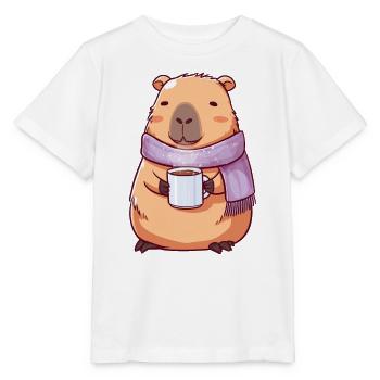 Capybara mignon cosy – Animal kawaii - T-shirt bio MINI CREATOR Stanley/Stella Enfant - blanc - Devant - Maike (125cm)