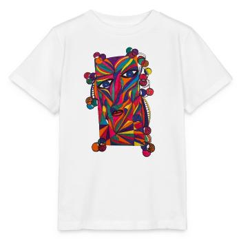 Farbenreiches Gesichts-Porträt- Martina Eßer - Stanley/Stella Kinder T-Shirt MINI CREATOR  - Weiß - Vorne - Maike (125cm)