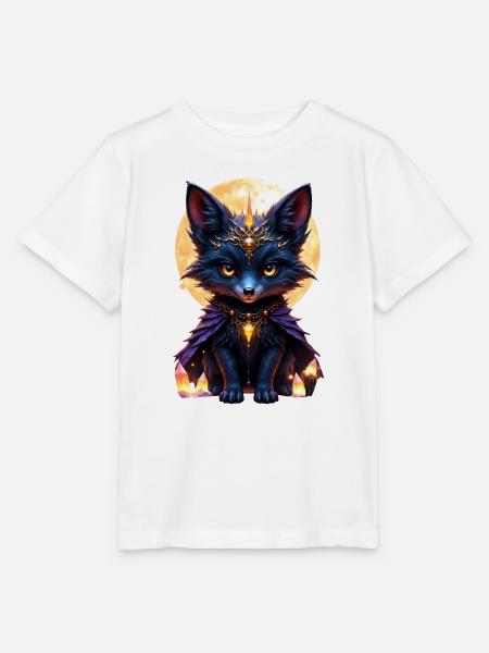 Blauer Mondwolf mit Juwelen - Stanley/Stella Kinder T-Shirt MINI CREATOR - Weiß