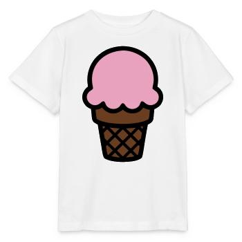 Eiscreme Waffel Icon - Stanley/Stella Kinder T-Shirt MINI CREATOR  - Weiß - Vorne - Maike (125cm)