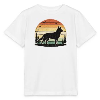 Wolf's call in retro sunset - Stanley/Stella MINI CREATOR Kids’ T-Shirt - white - Front - Maike (125cm)
