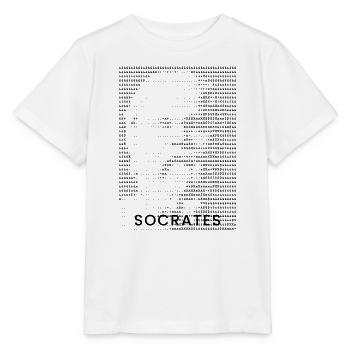 Sokrates ASCII-Porträt - Stanley/Stella Kinder T-Shirt MINI CREATOR  - Weiß - Vorne - Maike (125cm)
