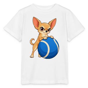 Chihuahua-Riesen-Tennisball - Stanley/Stella Kinder T-Shirt MINI CREATOR  - Weiß - Vorne - Maike (125cm)