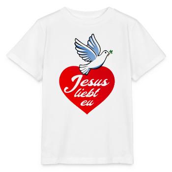 Jesus liebt eu - Stanley/Stella Kinder T-Shirt MINI CREATOR  - Weiß - Vorne - Maike (125cm)