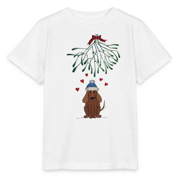 Hündchen unterm Mistelzweig - Stanley/Stella Kinder T-Shirt MINI CREATOR  - Weiß - Vorne - Maike (125cm)