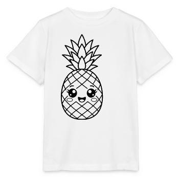 Süßes Kawaii-Ananaskind - Stanley/Stella Kinder T-Shirt MINI CREATOR  - Weiß - Vorne - Maike (125cm)