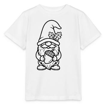 Herbst Wichtel Eichel Gnom Kinder T-Shirt - Stanley/Stella Kinder T-Shirt MINI CREATOR  - Weiß - Vorne - Maike (125cm)