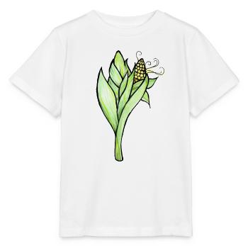 Aquarell-Maispflanzenillustration - Stanley/Stella Kinder T-Shirt MINI CREATOR  - Weiß - Vorne - Maike (125cm)