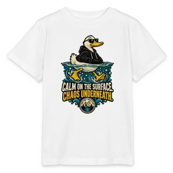 RobVibe Wildclub – Ruhige Oberflächenente - Stanley/Stella Kinder T-Shirt MINI CREATOR  - Weiß - Vorne - Maike (125cm)