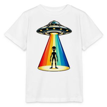 Rainbow Beam UFO-Entführung - Stanley/Stella Kinder T-Shirt MINI CREATOR  - Weiß - Vorne - Maike (125cm)