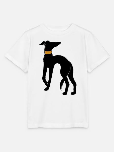Midnight Hound Silhouette mit Halsband - Stanley/Stella Kinder T-Shirt MINI CREATOR - Weiß