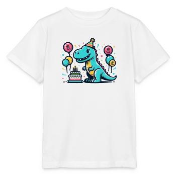 Birthday Dino T-Rex - Stanley/Stella MINI CREATOR Kids’ T-Shirt - white - Front - Maike (125cm)