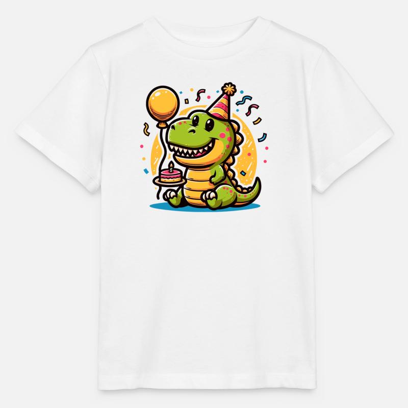 Dino Anniversaire TRex - T-shirt bio MINI CREATOR Stanley/Stella Enfant - blanc