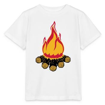 campfire camping evening night camping camper wood - Stanley/Stella MINI CREATOR Kids’ T-Shirt - white - Front - Maike (125cm)