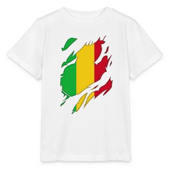 Mali flag torn motif - Stanley/Stella MINI CREATOR Kids’ T-Shirt - white - Front - Maike (125cm)