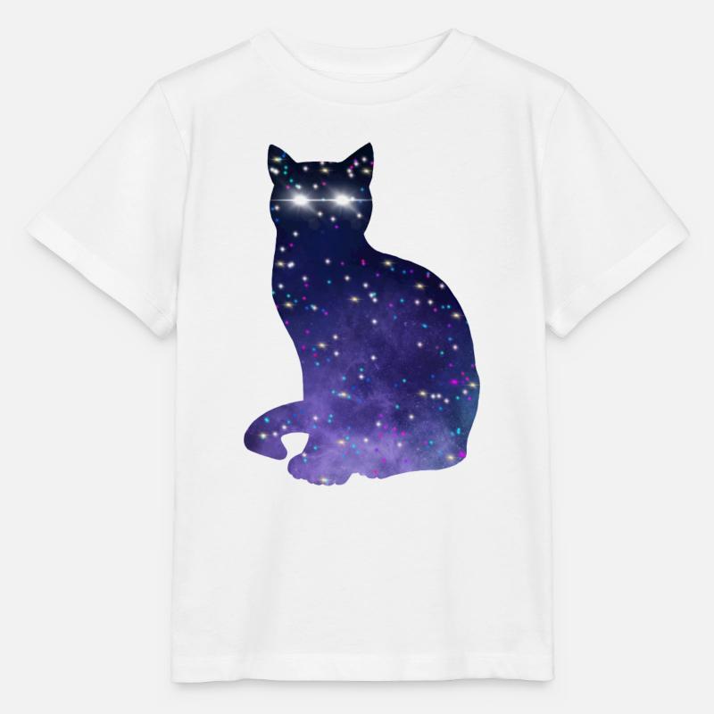 Chat cosmique - T-shirt bio MINI CREATOR Stanley/Stella Enfant - blanc